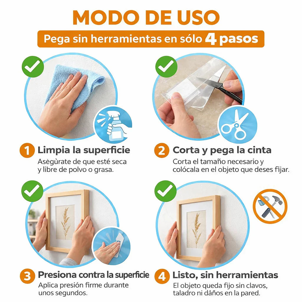 ✨ Cinta Nano La Solución para Fijar Sin Dañar 3X1 ✨ 15 mts Total