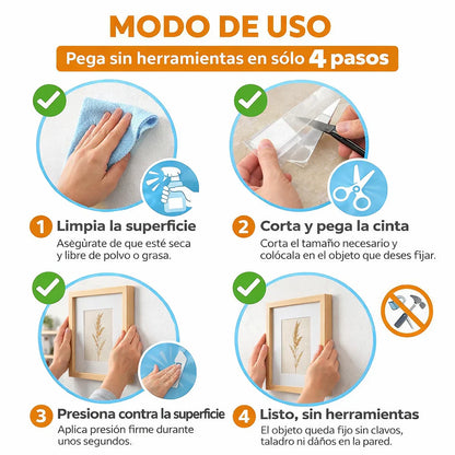 ✨ Cinta Nano La Solución para Fijar Sin Dañar 3X1 ✨ 15 mts Total